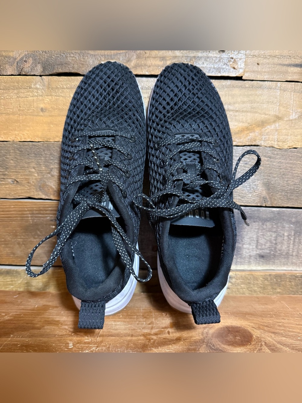 NOBULL Diamond Mesh Runner Black Gum Running Shoes Men’s 7.5 Knit Top - Picture 10 of 11
